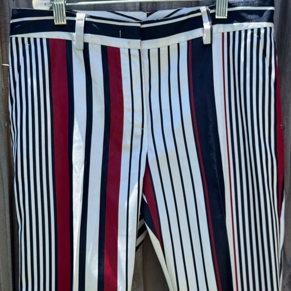 Les Copains Blue Striped Pants - Picture 2 of 8